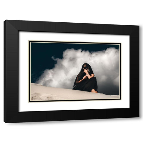 I talk to God, but the sky is empty Black Modern Wood Framed Art Print with Double Matting by Bolgov (Axe), Ruslan