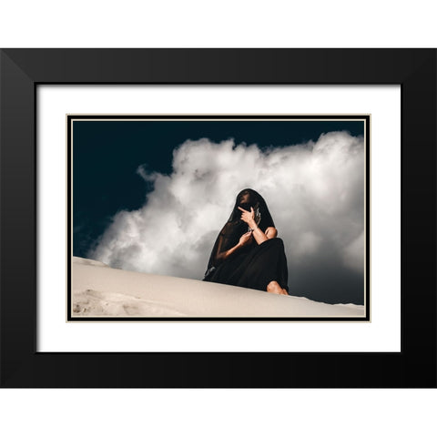 I talk to God, but the sky is empty Black Modern Wood Framed Art Print with Double Matting by Bolgov (Axe), Ruslan