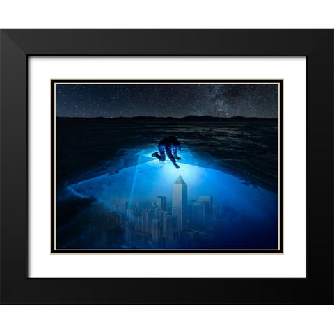 Ignite The Outer Dimension Black Modern Wood Framed Art Print with Double Matting by Yu Wu, Irene