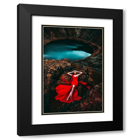 If Your Heart is a Volcano Black Modern Wood Framed Art Print with Double Matting by Bolgov (Axe), Ruslan