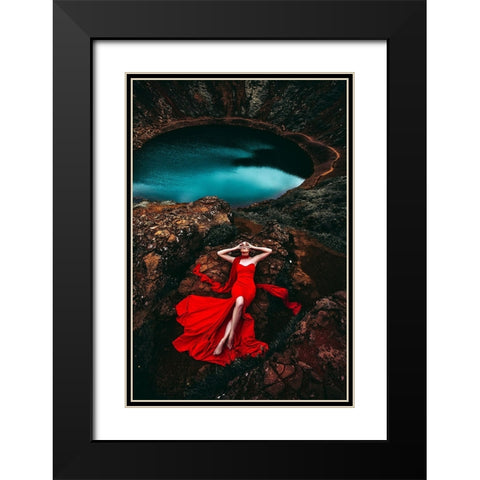 If Your Heart is a Volcano Black Modern Wood Framed Art Print with Double Matting by Bolgov (Axe), Ruslan