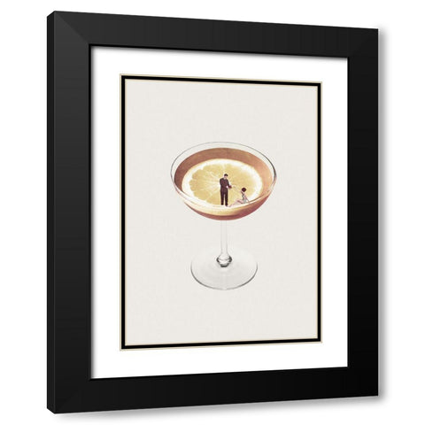 My drink needs a drink Black Modern Wood Framed Art Print with Double Matting by Leon, Maarten
