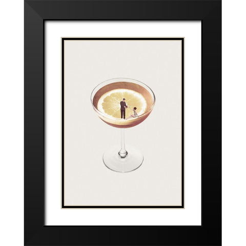 My drink needs a drink Black Modern Wood Framed Art Print with Double Matting by Leon, Maarten