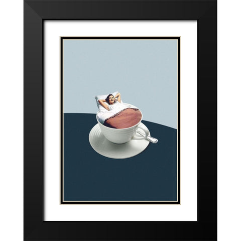Morning rituals Black Modern Wood Framed Art Print with Double Matting by Leon, Maarten