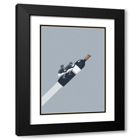 We ride until dawn Black Modern Wood Framed Art Print with Double Matting by Leon, Maarten