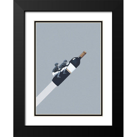 We ride until dawn Black Modern Wood Framed Art Print with Double Matting by Leon, Maarten