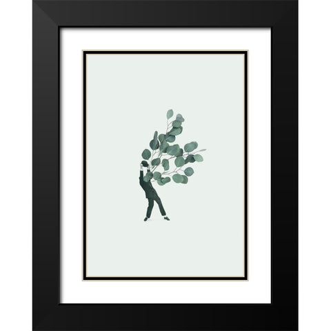 The extravert Black Modern Wood Framed Art Print with Double Matting by Leon, Maarten