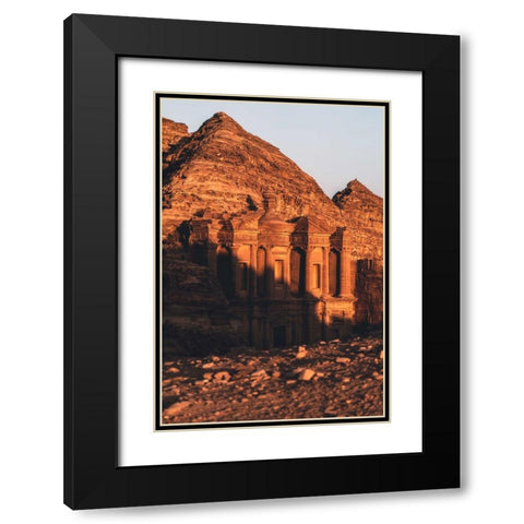 Ad Deir - The Monastery, Petra. Black Modern Wood Framed Art Print with Double Matting by Guney, Onur