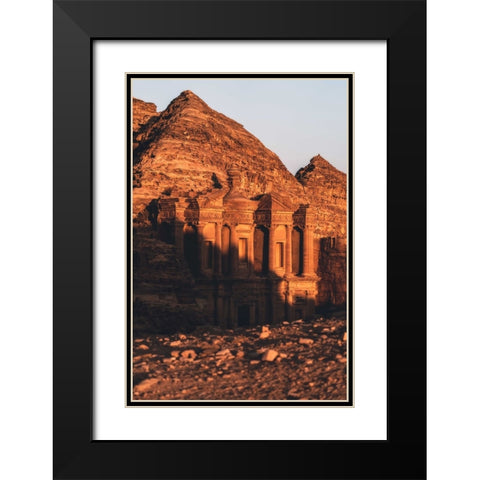Ad Deir - The Monastery, Petra. Black Modern Wood Framed Art Print with Double Matting by Guney, Onur