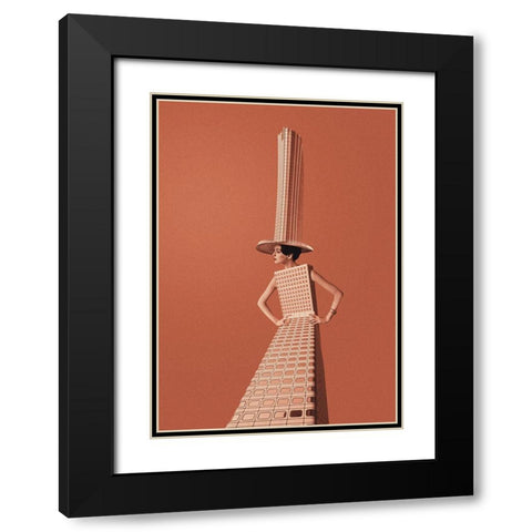 City girl Black Modern Wood Framed Art Print with Double Matting by Leon, Maarten