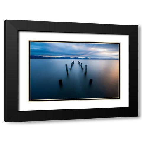 Race against time Black Modern Wood Framed Art Print with Double Matting by Doretti, Pamela