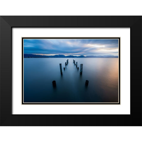 Race against time Black Modern Wood Framed Art Print with Double Matting by Doretti, Pamela