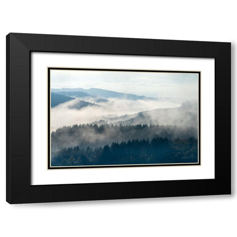 Early morning at Morvan Black Modern Wood Framed Art Print with Double Matting by Wijnen, Marleen
