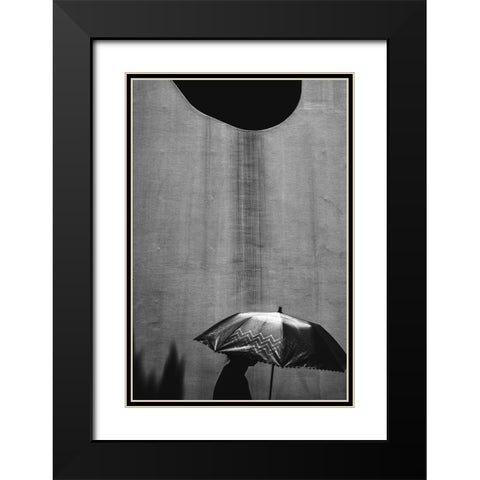 Dirty Rain Black Modern Wood Framed Art Print with Double Matting by Watanabe, Kentaro