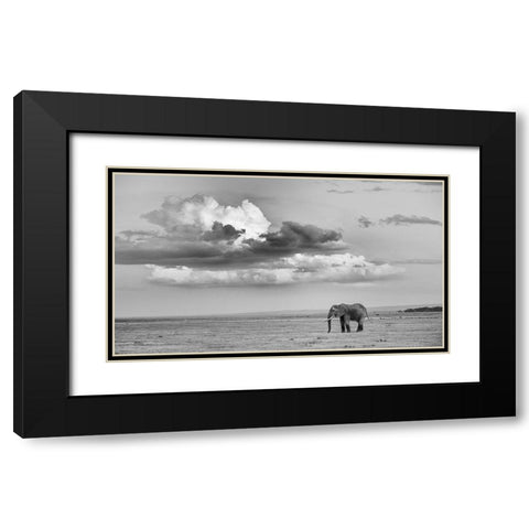 Alone Black Modern Wood Framed Art Print with Double Matting by and Wei, Siyu