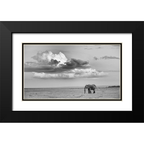 Alone Black Modern Wood Framed Art Print with Double Matting by and Wei, Siyu