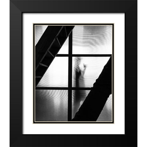 mysterious girl Black Modern Wood Framed Art Print with Double Matting by Steenhoudt, Sofie