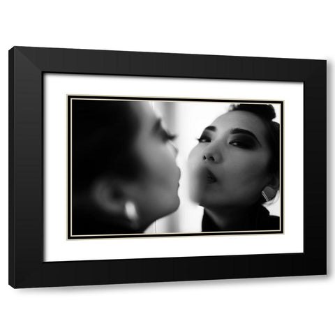 say breathily Black Modern Wood Framed Art Print with Double Matting by Fukuda, Hiro