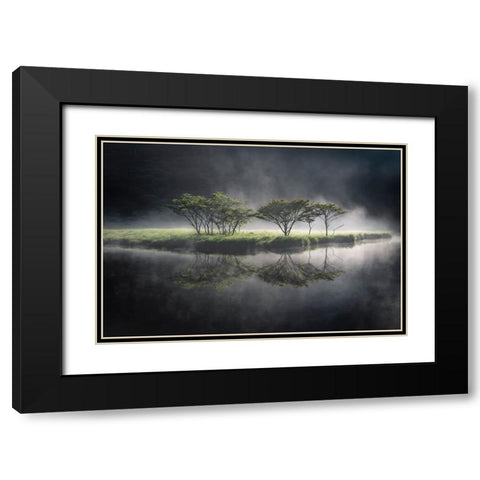 illuminate Black Modern Wood Framed Art Print with Double Matting by Nagase, Akira