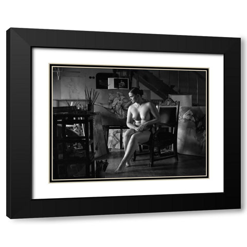 Atelier Black Modern Wood Framed Art Print with Double Matting by Kapsha, Eduards