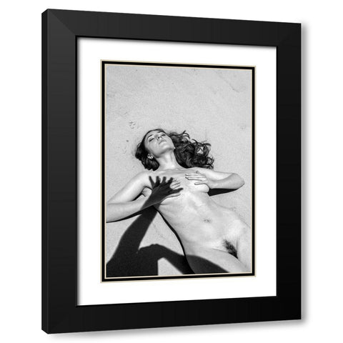 Shadow Hand Black Modern Wood Framed Art Print with Double Matting by Blasko, Jan