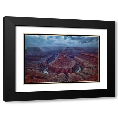 Amidst A Snowstorm Black Modern Wood Framed Art Print with Double Matting by Zheng, Michael