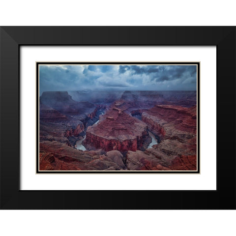 Amidst A Snowstorm Black Modern Wood Framed Art Print with Double Matting by Zheng, Michael