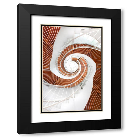 Untitled Black Modern Wood Framed Art Print with Double Matting by Wang, Peiyin