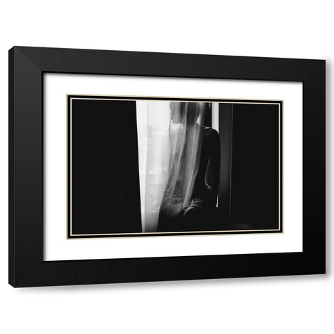 Afternoon Girl Black Modern Wood Framed Art Print with Double Matting by Ishikura, Takaaki