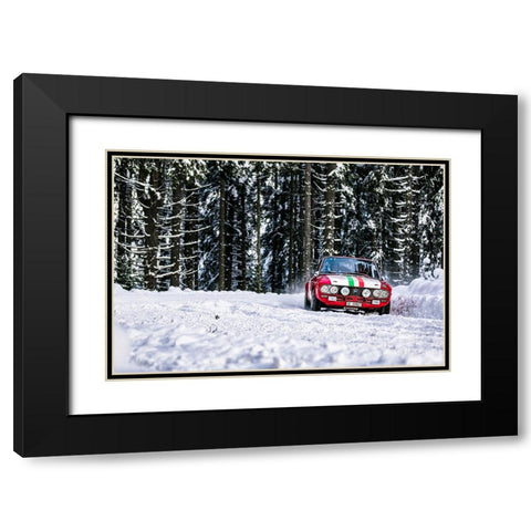 Lancia Fulvia Black Modern Wood Framed Art Print with Double Matting by Szabo, Attila