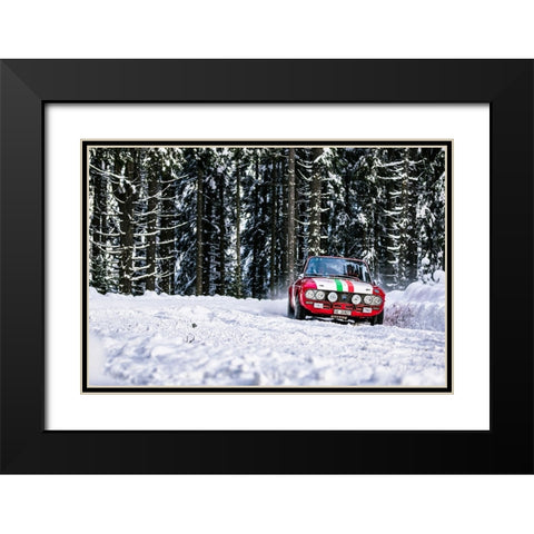 Lancia Fulvia Black Modern Wood Framed Art Print with Double Matting by Szabo, Attila