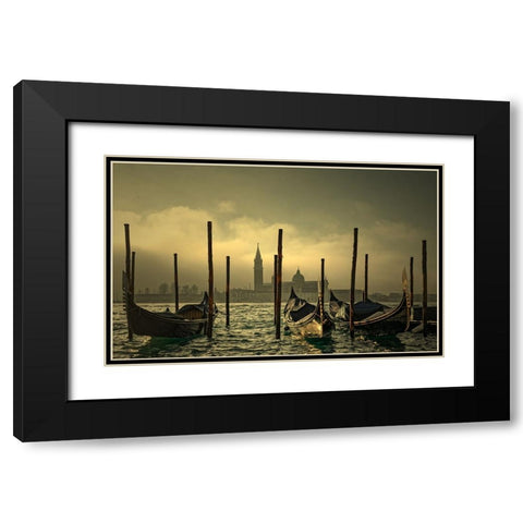 Light In The Mist Black Modern Wood Framed Art Print with Double Matting by DUPONT, Isabelle
