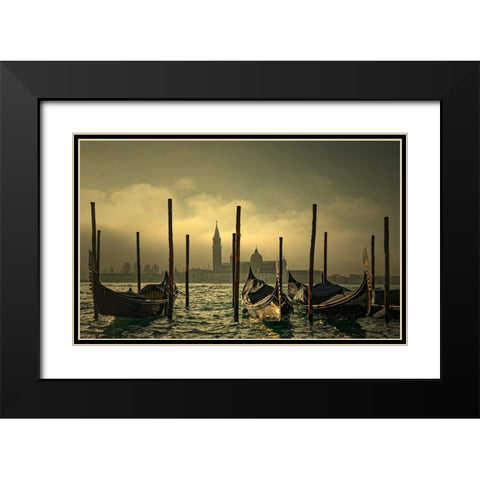 Light In The Mist Black Modern Wood Framed Art Print with Double Matting by DUPONT, Isabelle