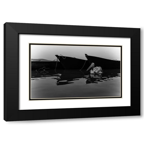 lake diary 2 Black Modern Wood Framed Art Print with Double Matting by Nisan Kandilcioglu, Ummu
