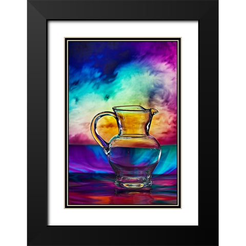 a glass water bowl Black Modern Wood Framed Art Print with Double Matting by Esto, Darija