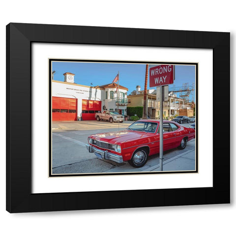 Red Ii Black Modern Wood Framed Art Print with Double Matting by Guo, Leah