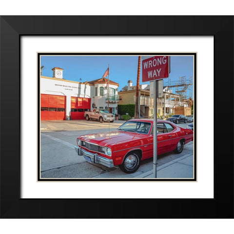 Red Ii Black Modern Wood Framed Art Print with Double Matting by Guo, Leah