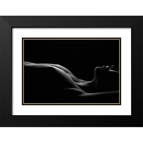 Part Of Body Black Modern Wood Framed Art Print with Double Matting by Fifi, Magdalena