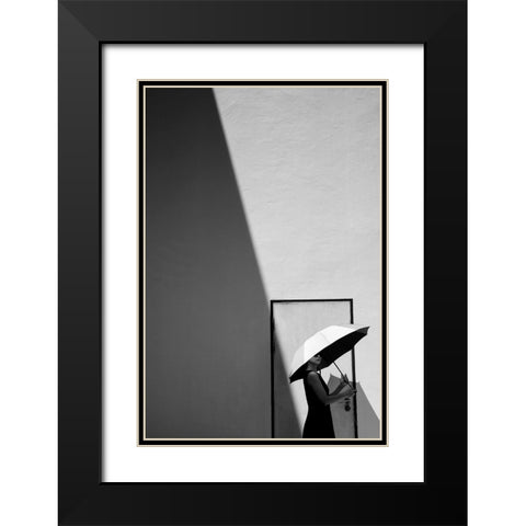 Light and Shadow Black Modern Wood Framed Art Print with Double Matting by Long, Kieron
