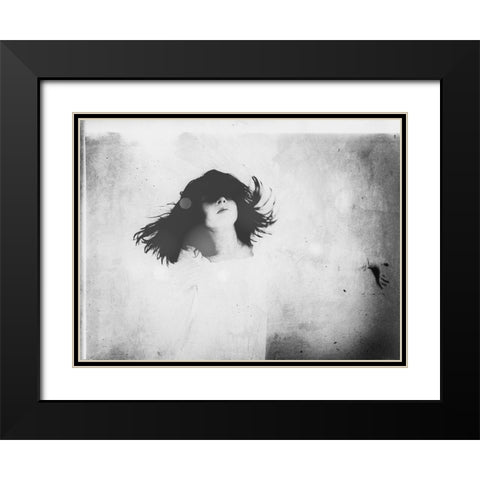 Soul Dance Black Modern Wood Framed Art Print with Double Matting by Margau, Delphine
