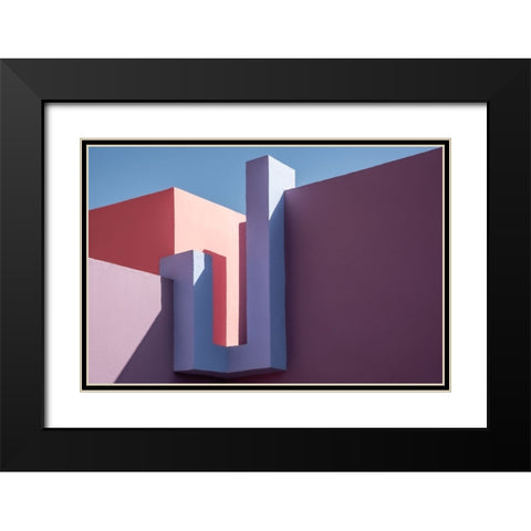 Muralla Roja #4 Black Modern Wood Framed Art Print with Double Matting by Wride, Linda