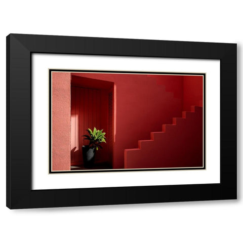 Muralla Roja #6 Black Modern Wood Framed Art Print with Double Matting by Wride, Linda