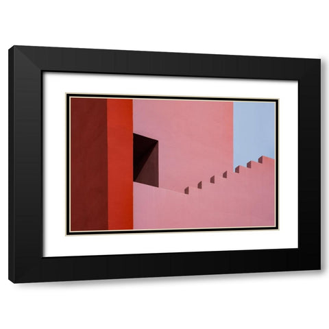 Muralla Roja #7 Black Modern Wood Framed Art Print with Double Matting by Wride, Linda