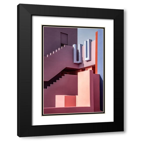 Muralla Roja #10 Black Modern Wood Framed Art Print with Double Matting by Wride, Linda