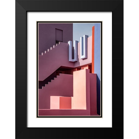 Muralla Roja #10 Black Modern Wood Framed Art Print with Double Matting by Wride, Linda