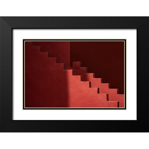 Muralla Roja #12 Black Modern Wood Framed Art Print with Double Matting by Wride, Linda
