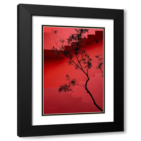 Muralla Roja #14 Black Modern Wood Framed Art Print with Double Matting by Wride, Linda