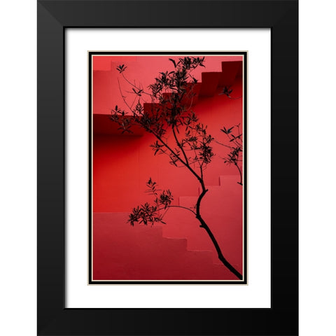 Muralla Roja #14 Black Modern Wood Framed Art Print with Double Matting by Wride, Linda