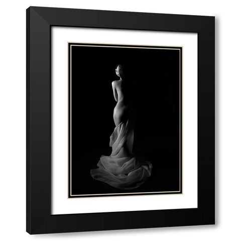 Body Black Modern Wood Framed Art Print with Double Matting by Fifi, Magdalena
