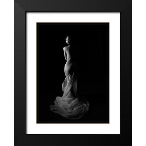 Body Black Modern Wood Framed Art Print with Double Matting by Fifi, Magdalena